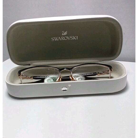 Swarovski Wome SW5169 048 Brown Semi Rimless Metal Eyeglasses Frame 54-16-135 SW - Picture 1 of 5